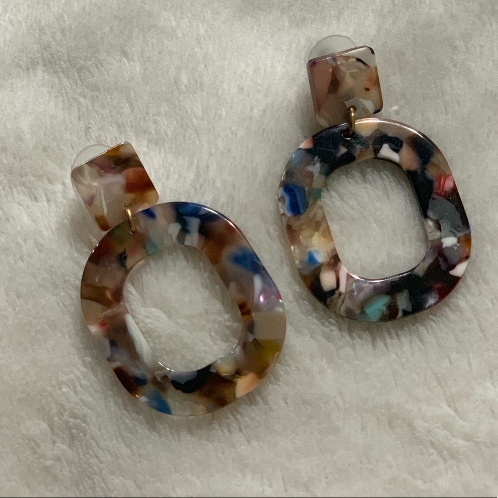 Multi color drop earrings